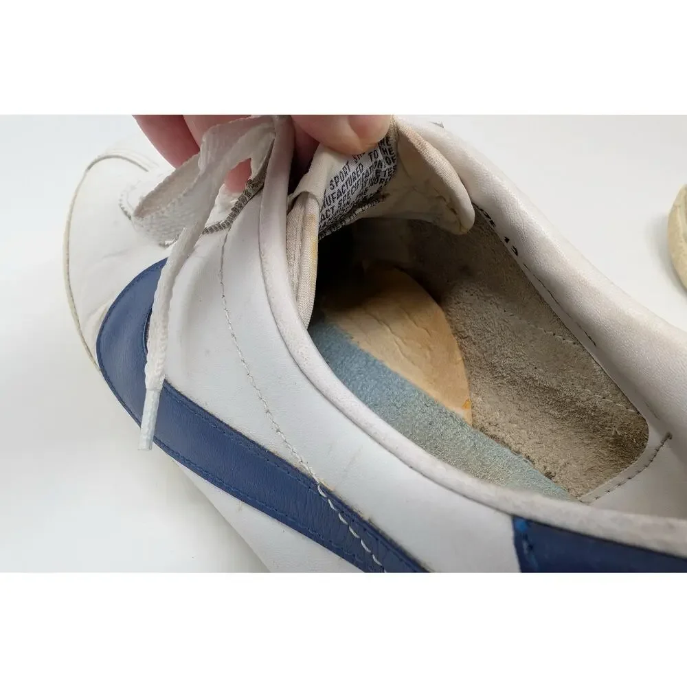 Vintage Nike Leather Bruin Leather White Blue Shoes Korea Men's Size 13